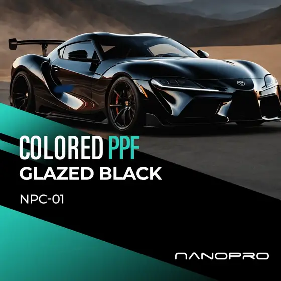 Glazed Black colour film on a car