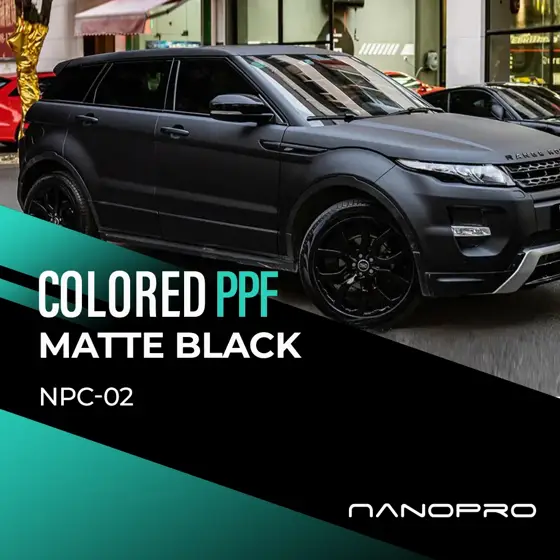 Matte Black colour film on a car