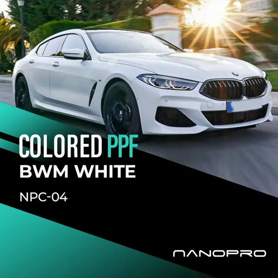 BMW White colour film on a car