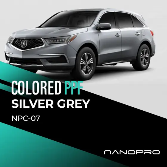 Silver Grey colour film on a car