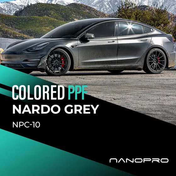 Nardo Grey II colour film on a car