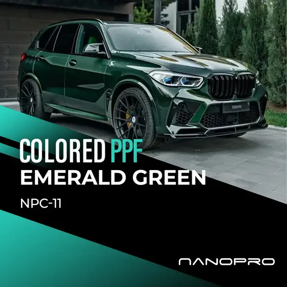 Emerald Green colour film on a car