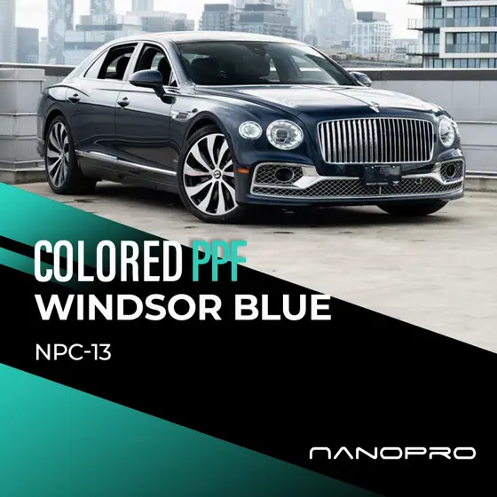 Windsor Blue colour film on a car