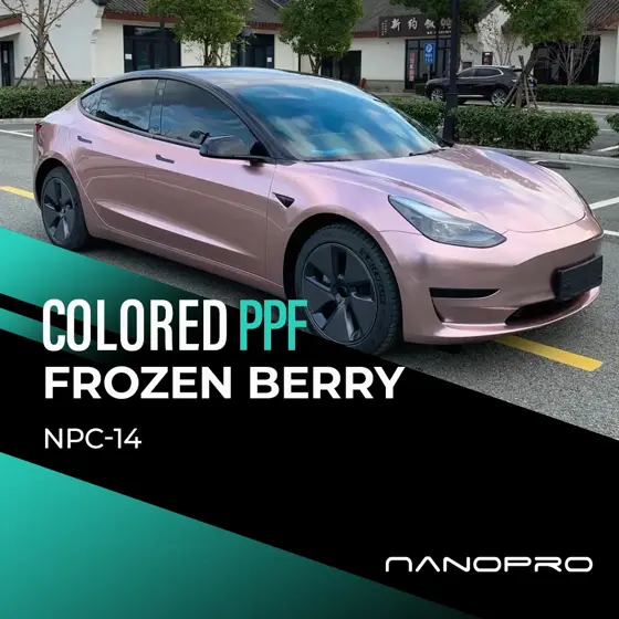 Frozen Berry colour film on a car