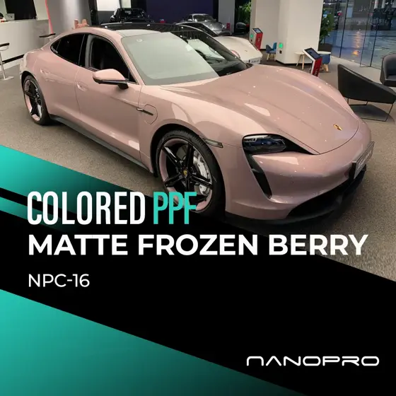 Matte Frozen Berry colour film on a car