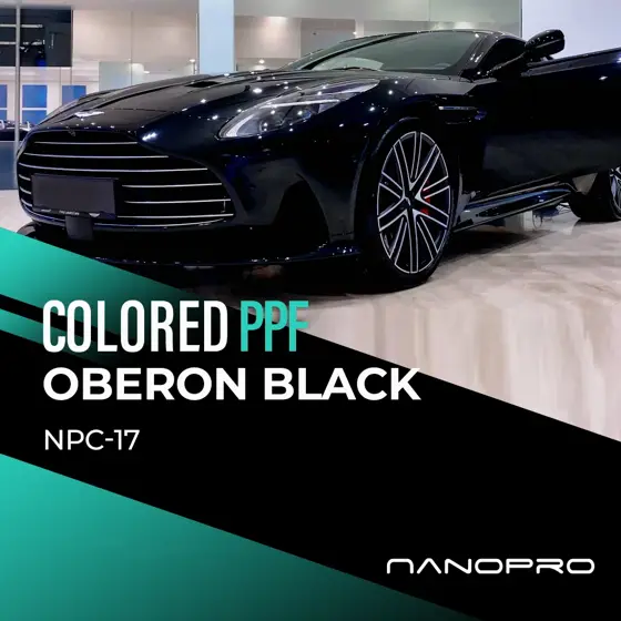 Oberon Black colour film on a car
