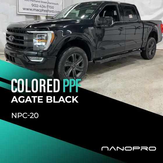 Agate Black colour film on a car