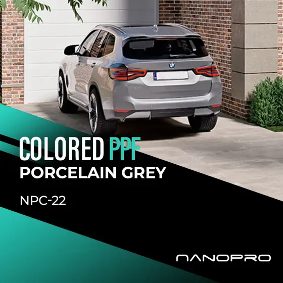 Porcelain Grey colour film on a car