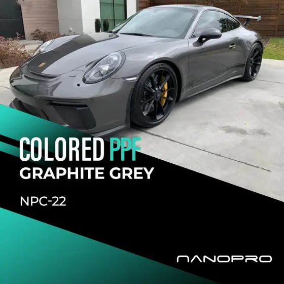 Graphite Grey colour film on a car