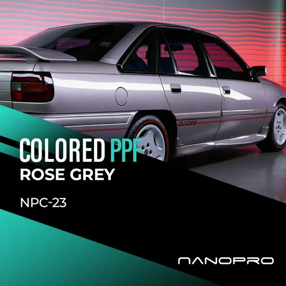 Rose Grey colour film on a car