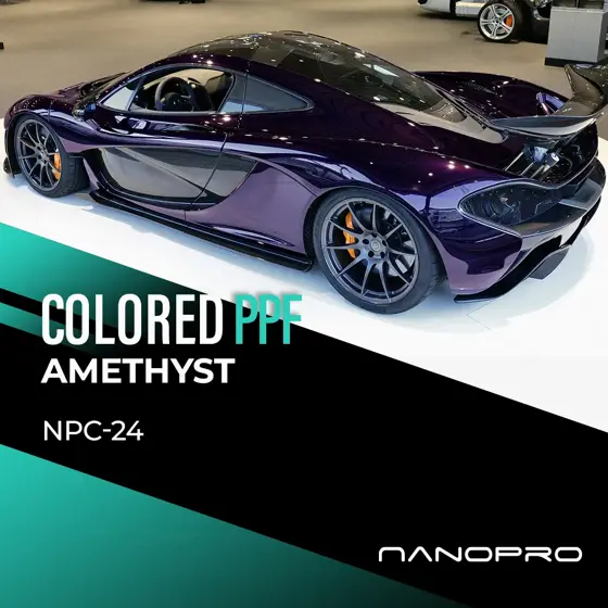 Amethyst colour film on a car