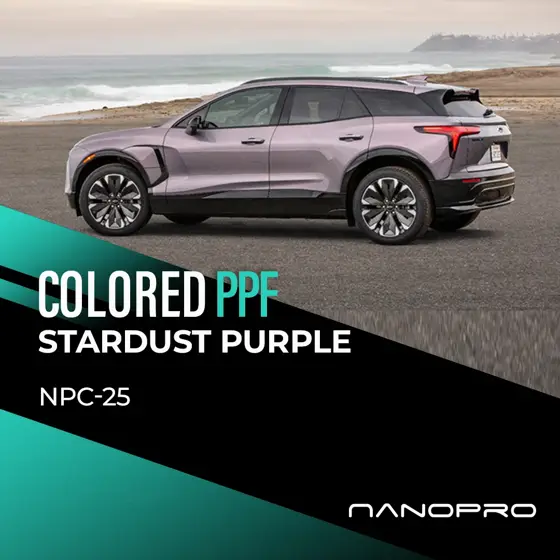 Stardust Purple colour film on a car