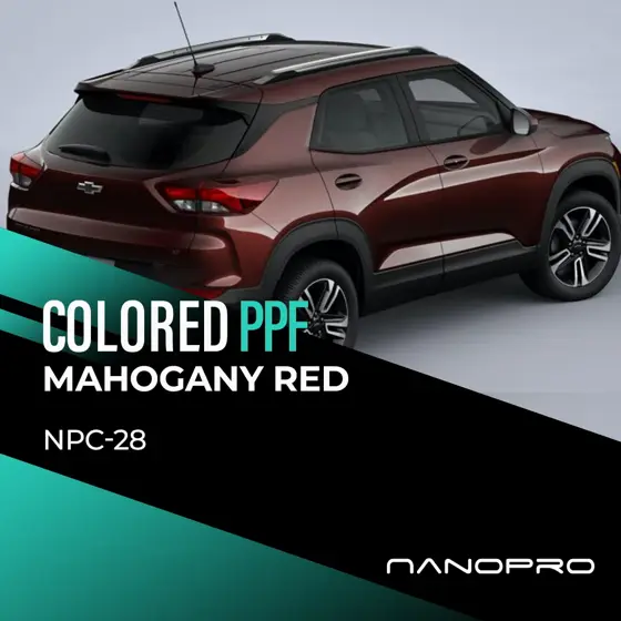 Mahogany Red colour film on a car