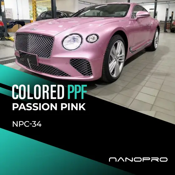 Passion Pink colour film on a car