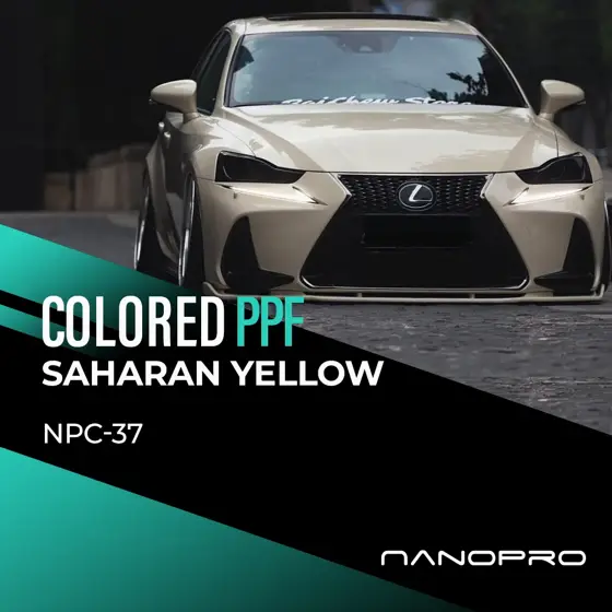 Saharan Yellow colour film on a car