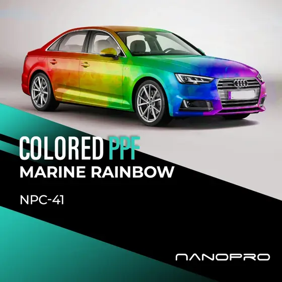 Marine Rainbow colour film on a car