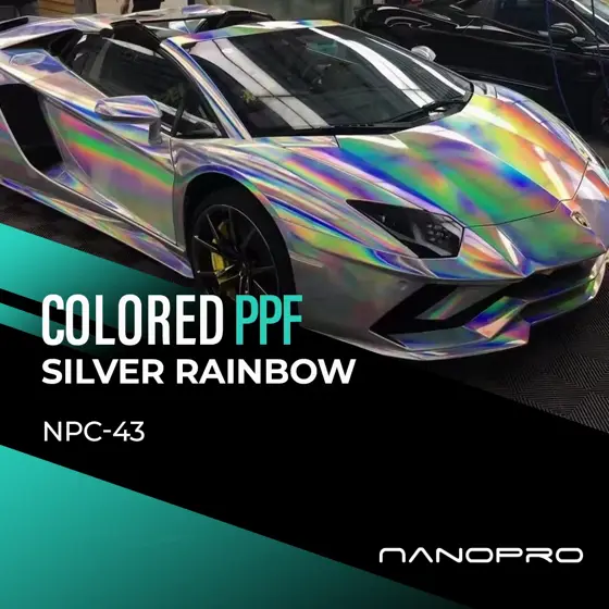Silver Rainbow colour film on a car